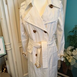 Michael Kors Women's Classic White Trench Coat Sz S